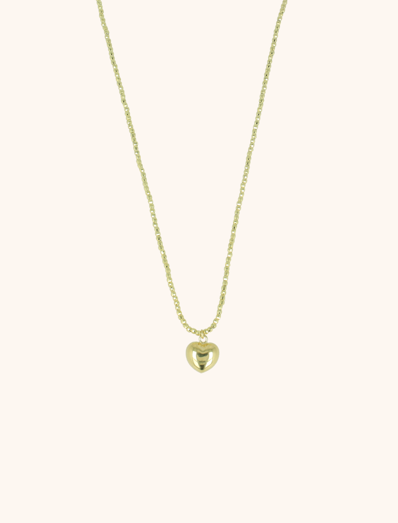 Gouden Disco Ketting Hart S 