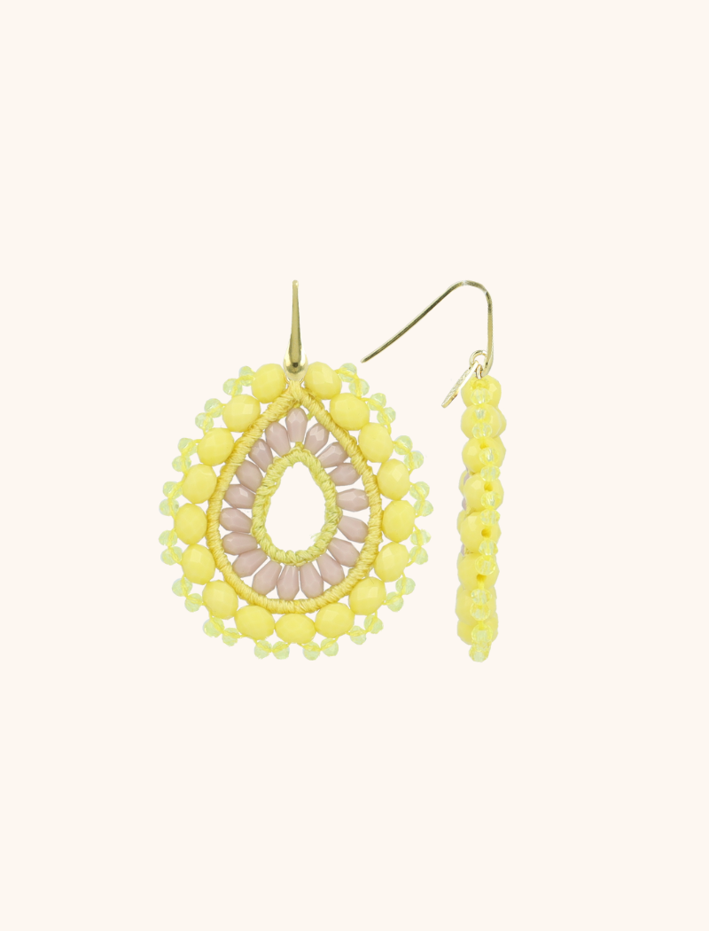 Yellow/Lilac Earrings Vos Open Drop S  