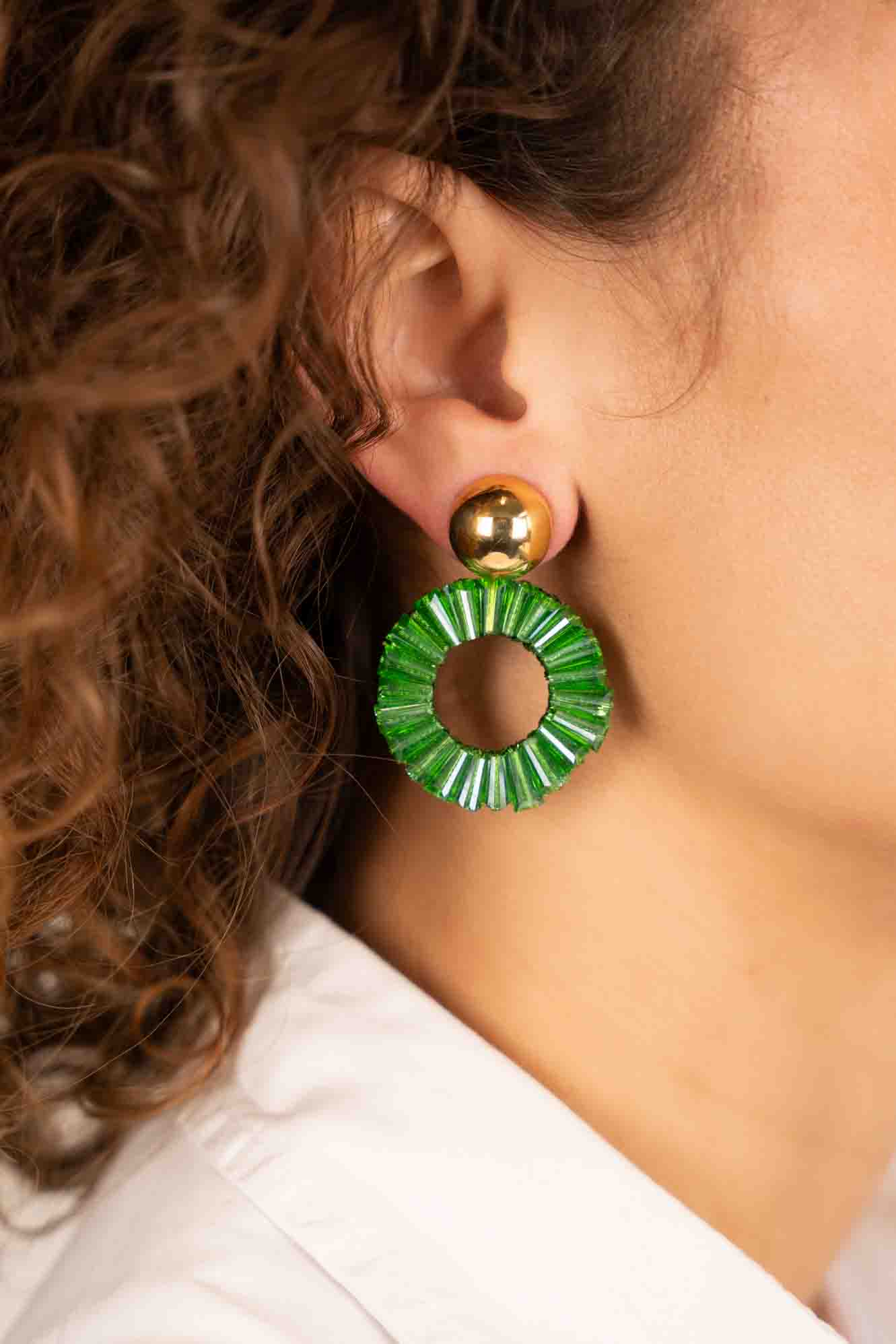 Green Earrings Danee Circle