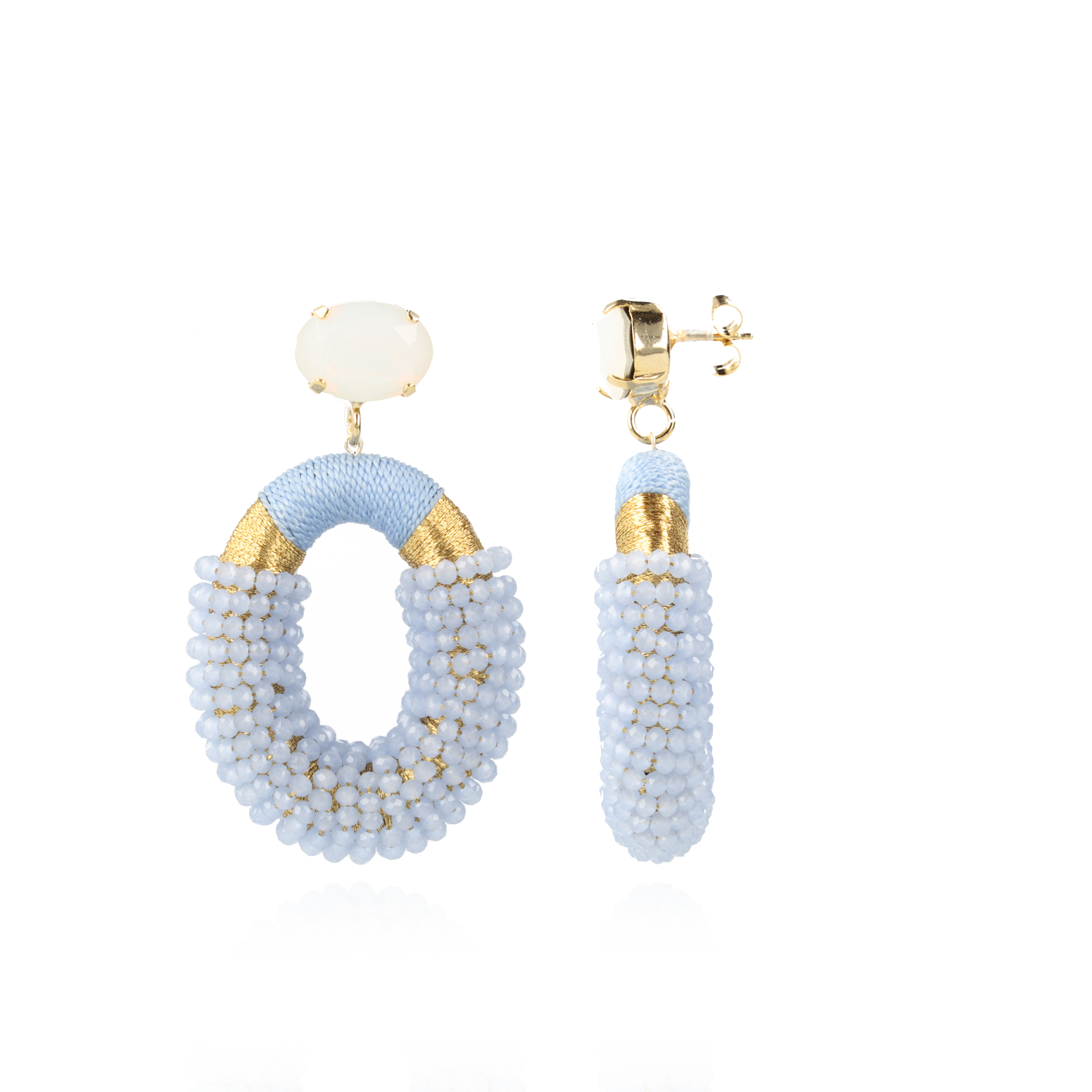 Baby Blue Earrings Yara Glassberry Oval L Strass