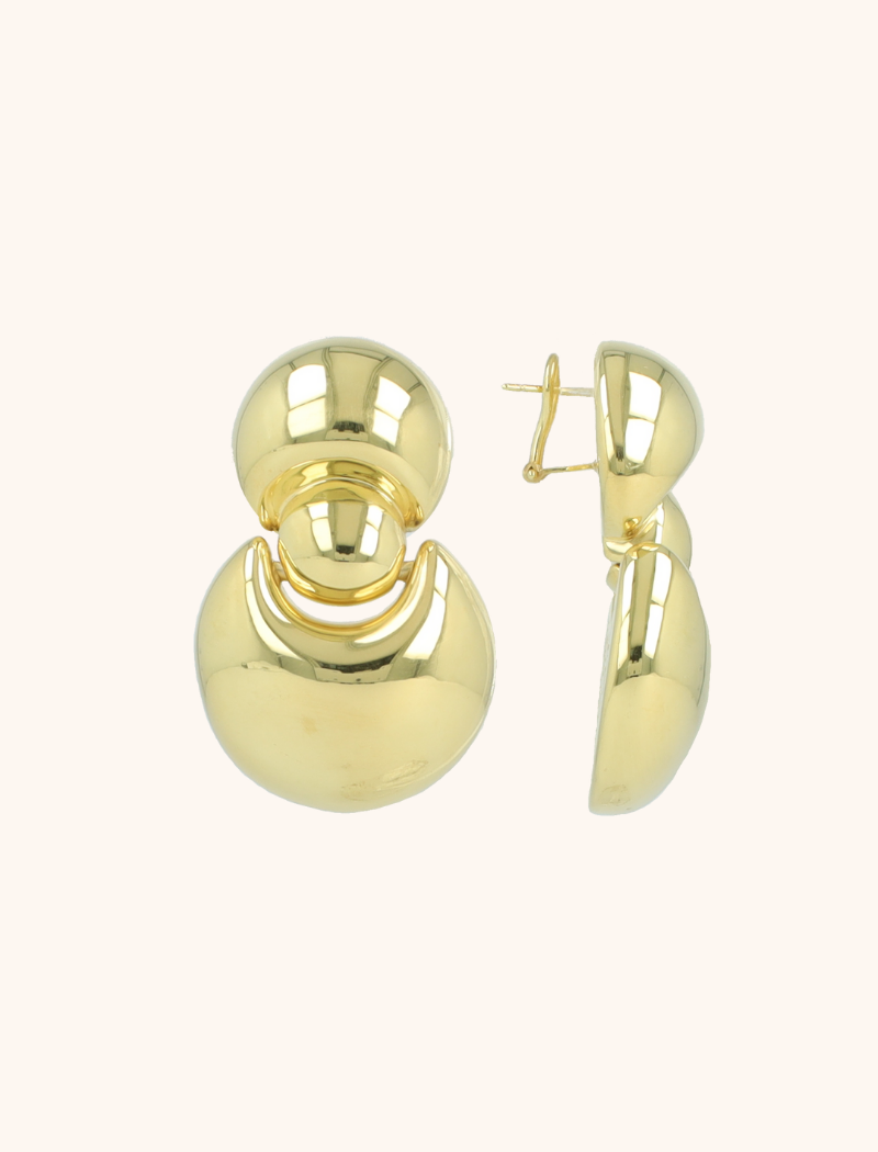 Goudkleurige Oorbellen Nola Triple Closed Circles