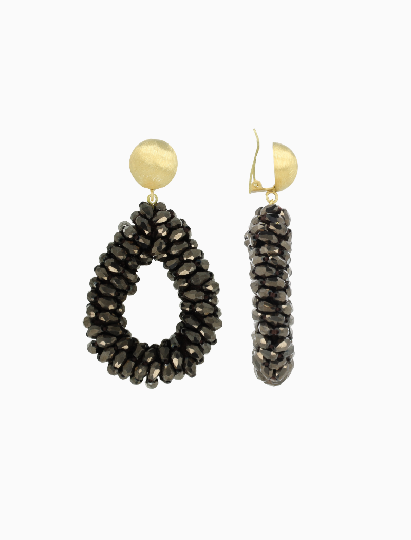 Bruine Oorbellen Anne druppel L Marquis Clip