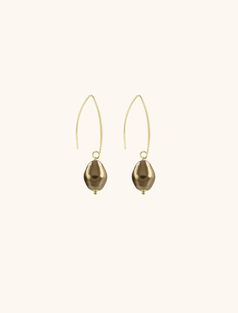 Metallic Bruine Parel Oorbellen Mother Earth Slott-theme.productDescriptionPage.SEO.byTheBrand