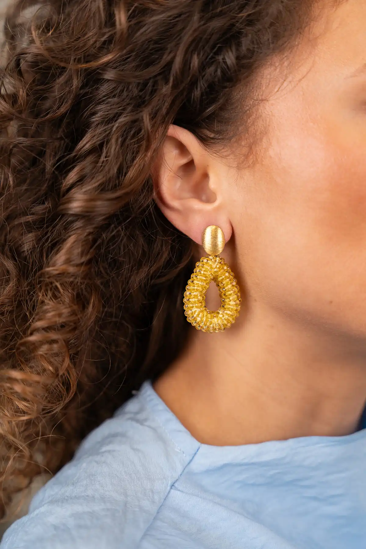 Yellow Earrings Berry Drop S
