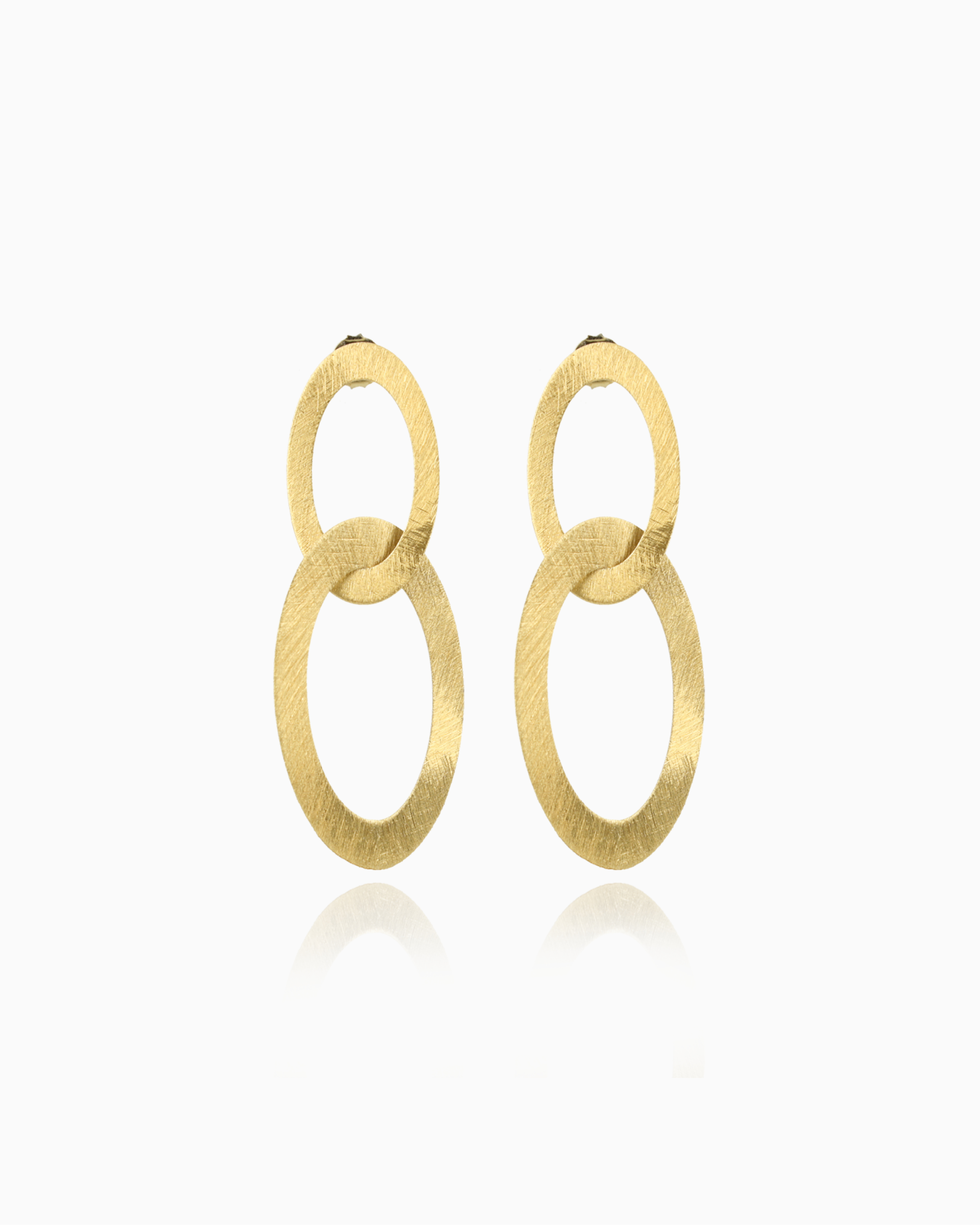 Classic oorbellen Satin Oval Charm L