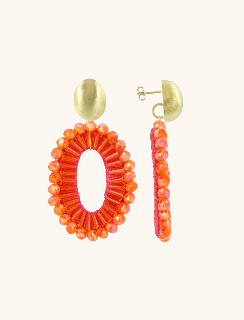 Oranje oorbellen Ann-Mary ovaal dubbel lionlott-theme.productDescriptionPage.SEO.byTheBrand
