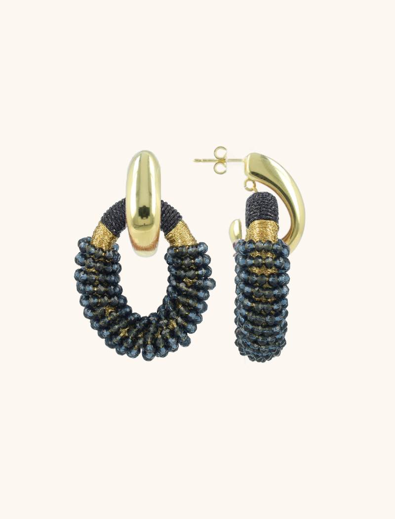 Elementar Blau Ohrringe Yara Combi Oval M