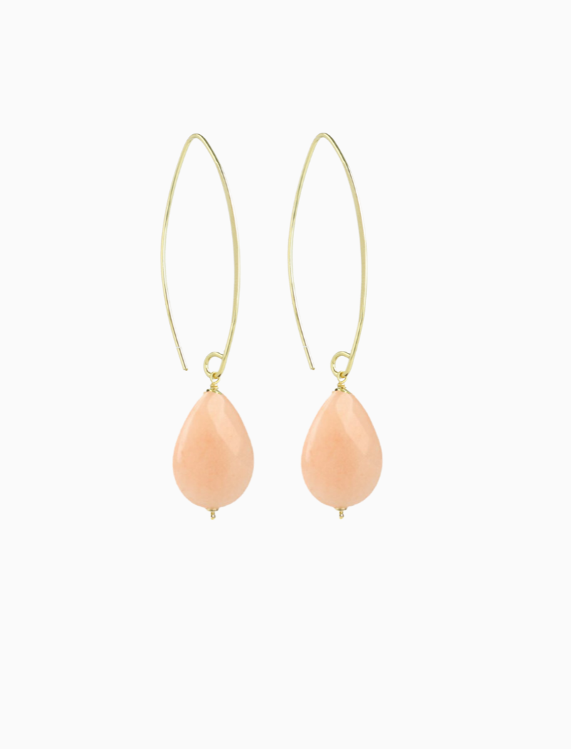 Orange Earrings Quartz Drop M
