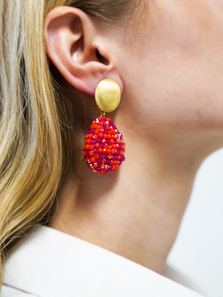 Mixed Fuchsia Oorbellen Loulou Closed Drop S Clip