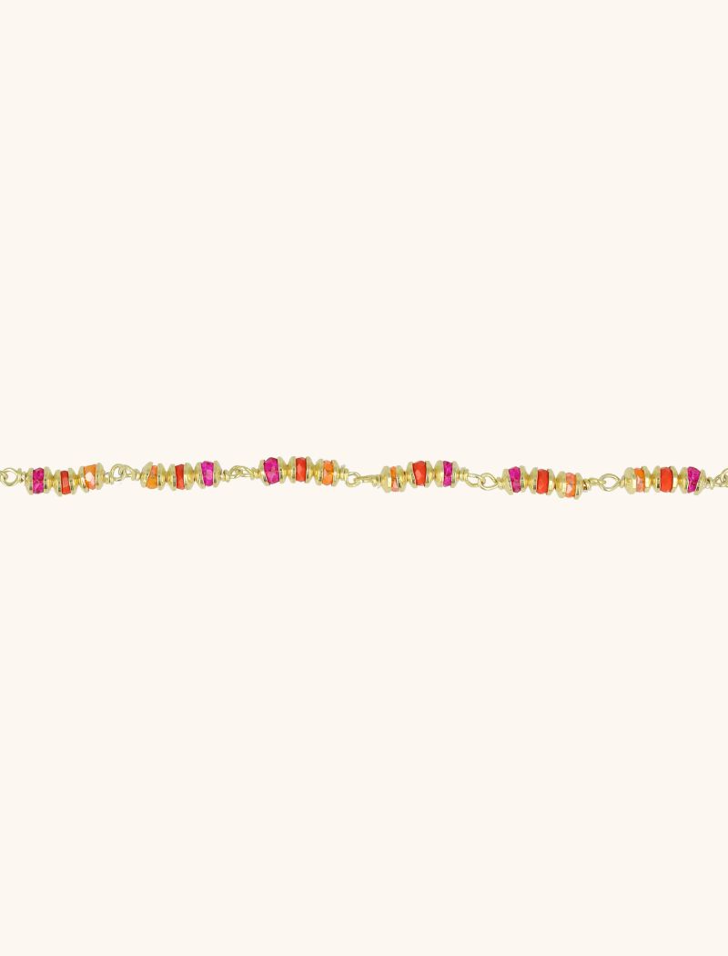 Goudkleurige Armband Fuchsia/Orange Glasberry XSlott-theme.productDescriptionPage.SEO.byTheBrand