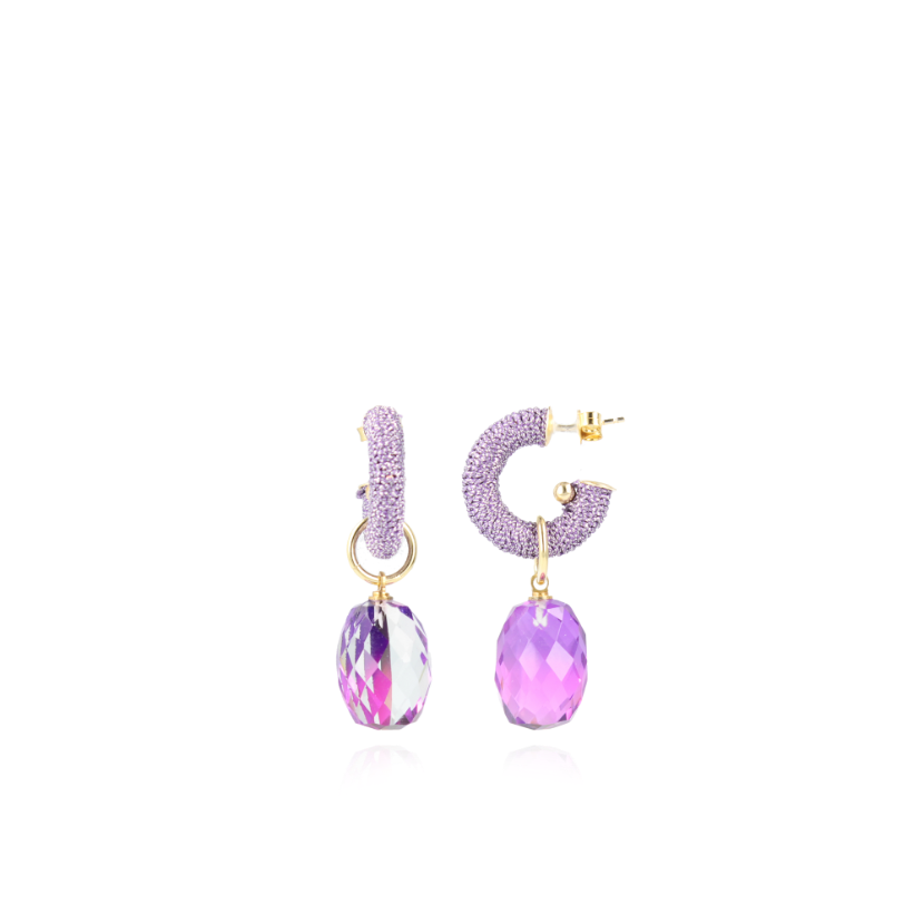 Lilac Earrings Gaia Creole XS Purple
