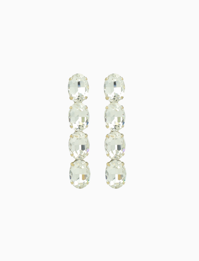 Maudi Earrings Oval Waterfall Four Stones M Crystal