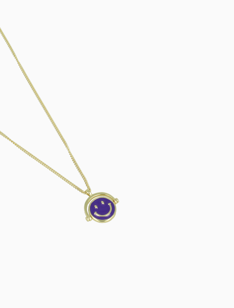 Classic necklace smiley purple