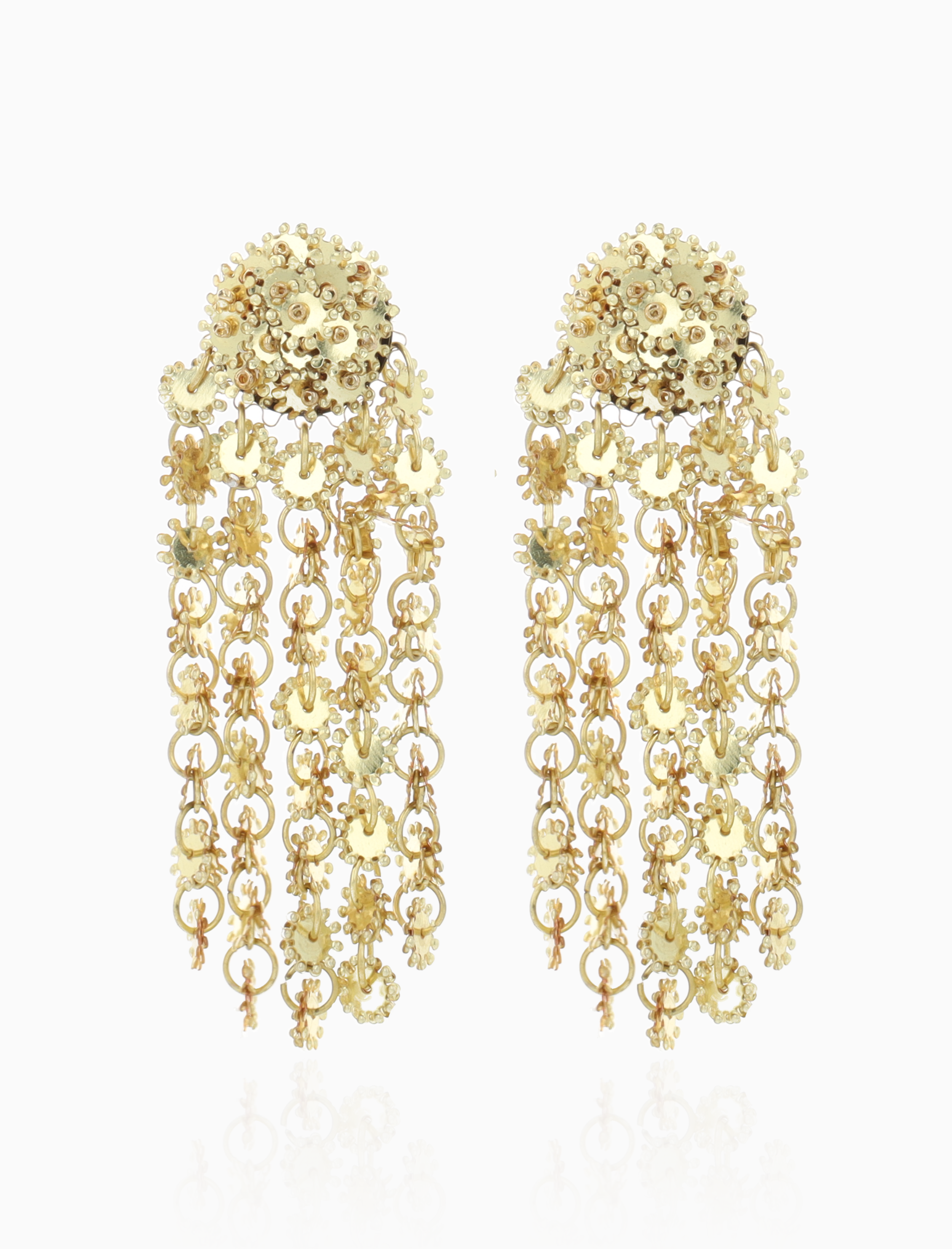 Goldfarbene Ohrringe Serra Sequin Serrated Waterfall L
