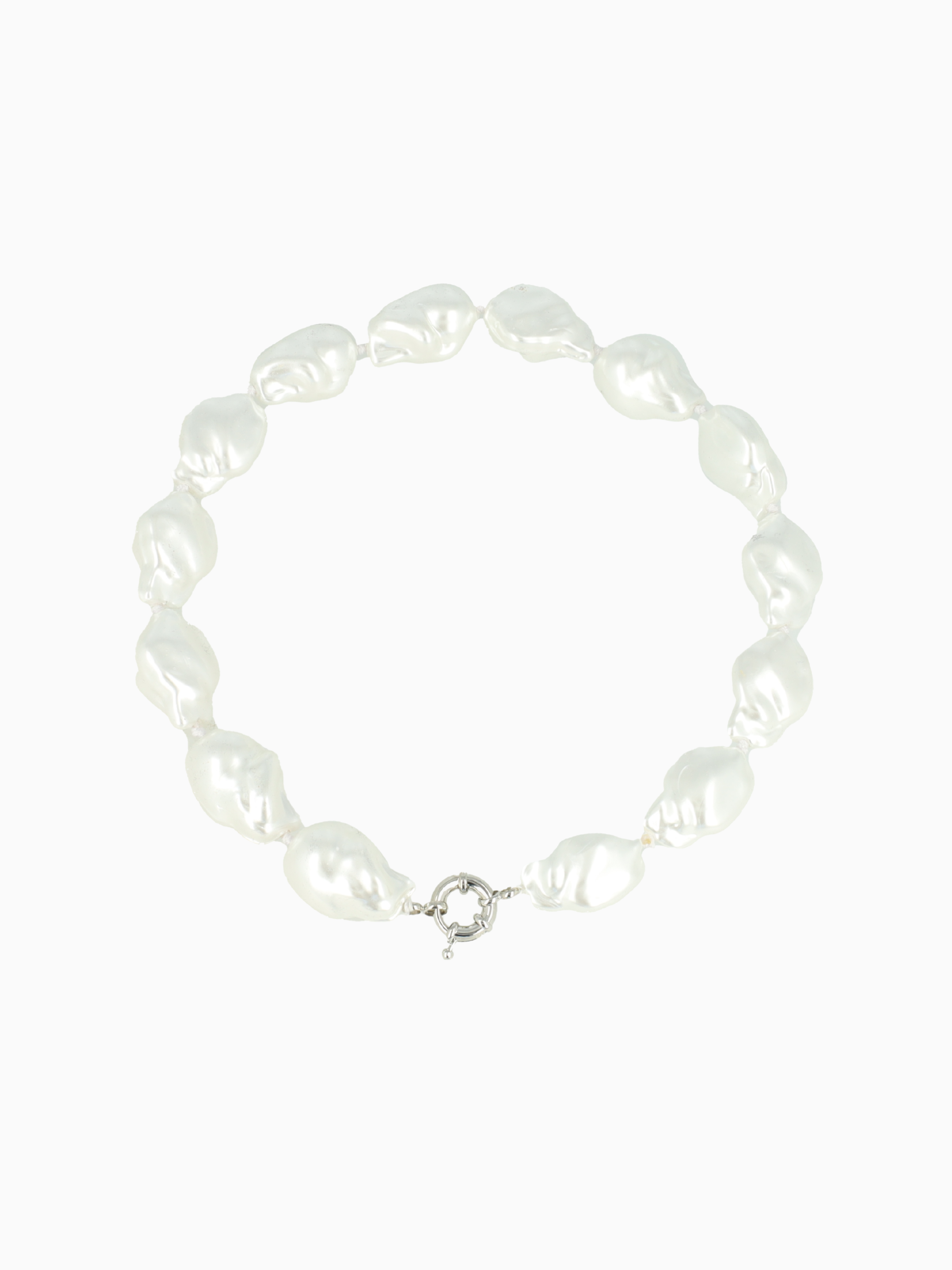 White Necklace XL Irregular Pearls