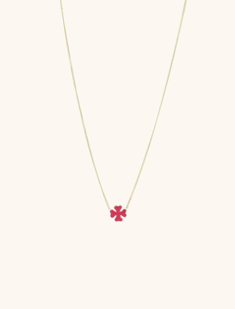 Symbol necklace clover fuchsia