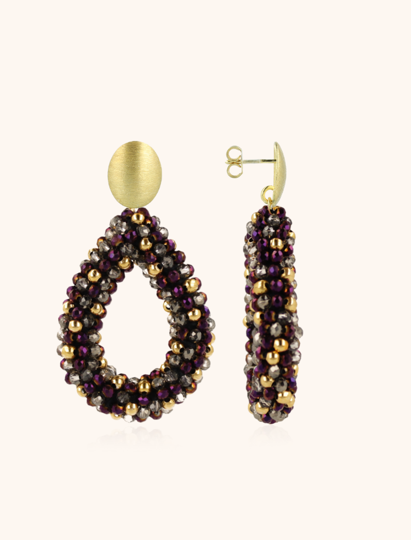 Green Purple Earrings Berry Drop L