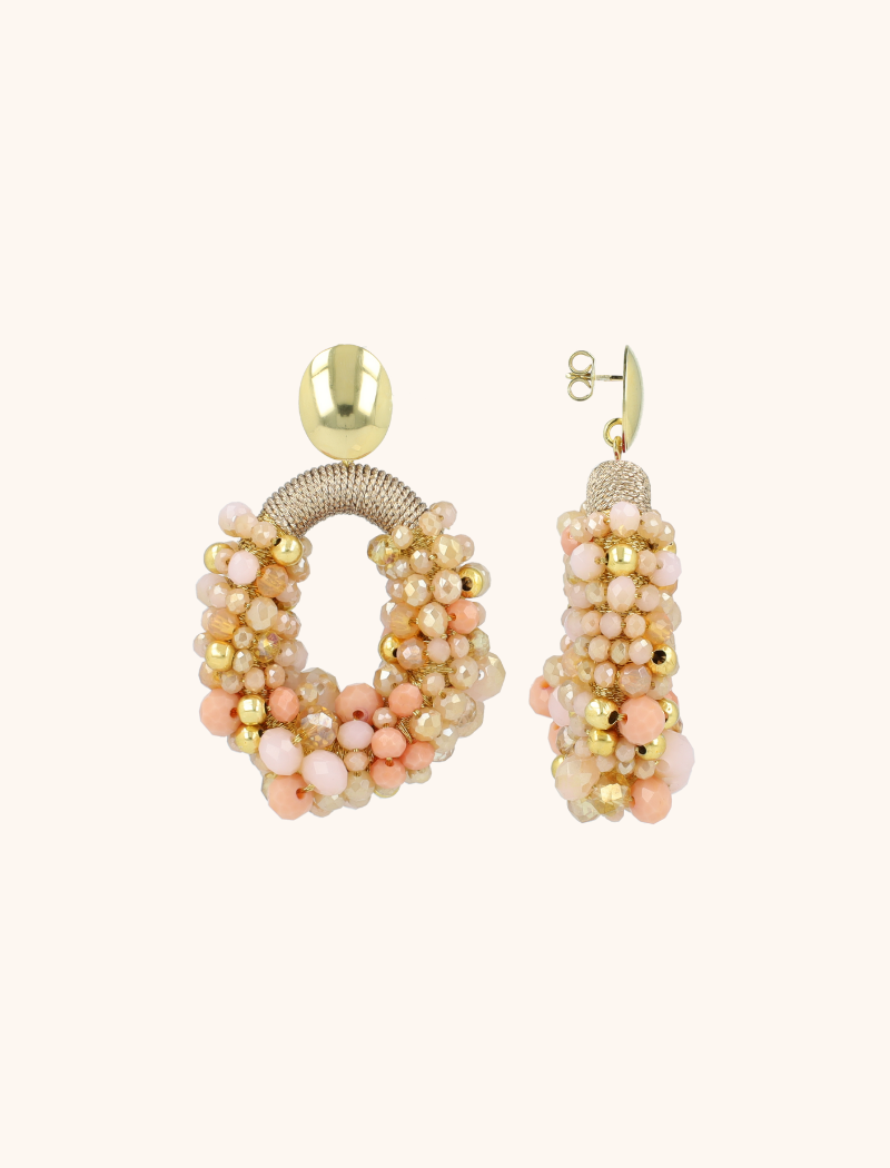 Beige Tangerine Oorbellen Opheilia Combi Ovaal Mlott-theme.productDescriptionPage.SEO.byTheBrand