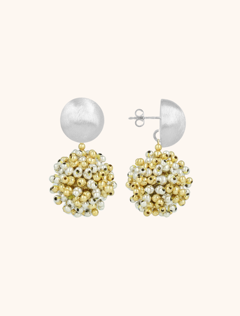 Goud/Zilverkleurige Oorbellen Jacky Globe L Double Stones lott-theme.productDescriptionPage.SEO.byTheBrand