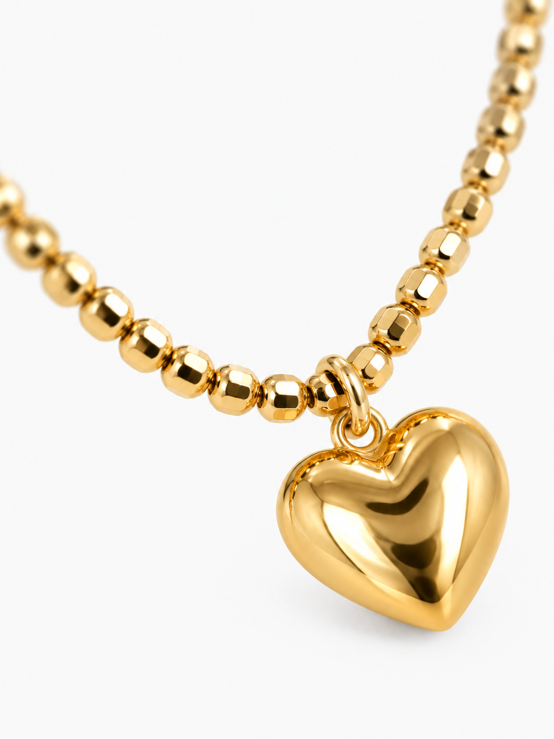 Goudkleurige Disco Ketting Hart S