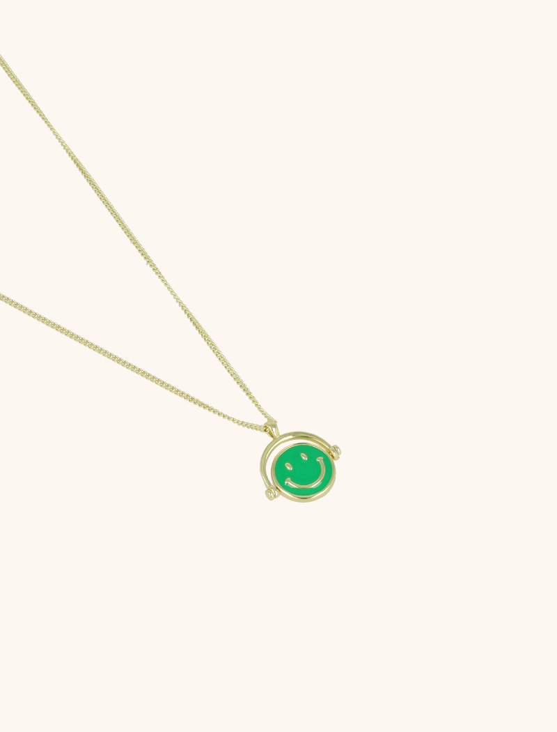 Classic ketting smiley green 