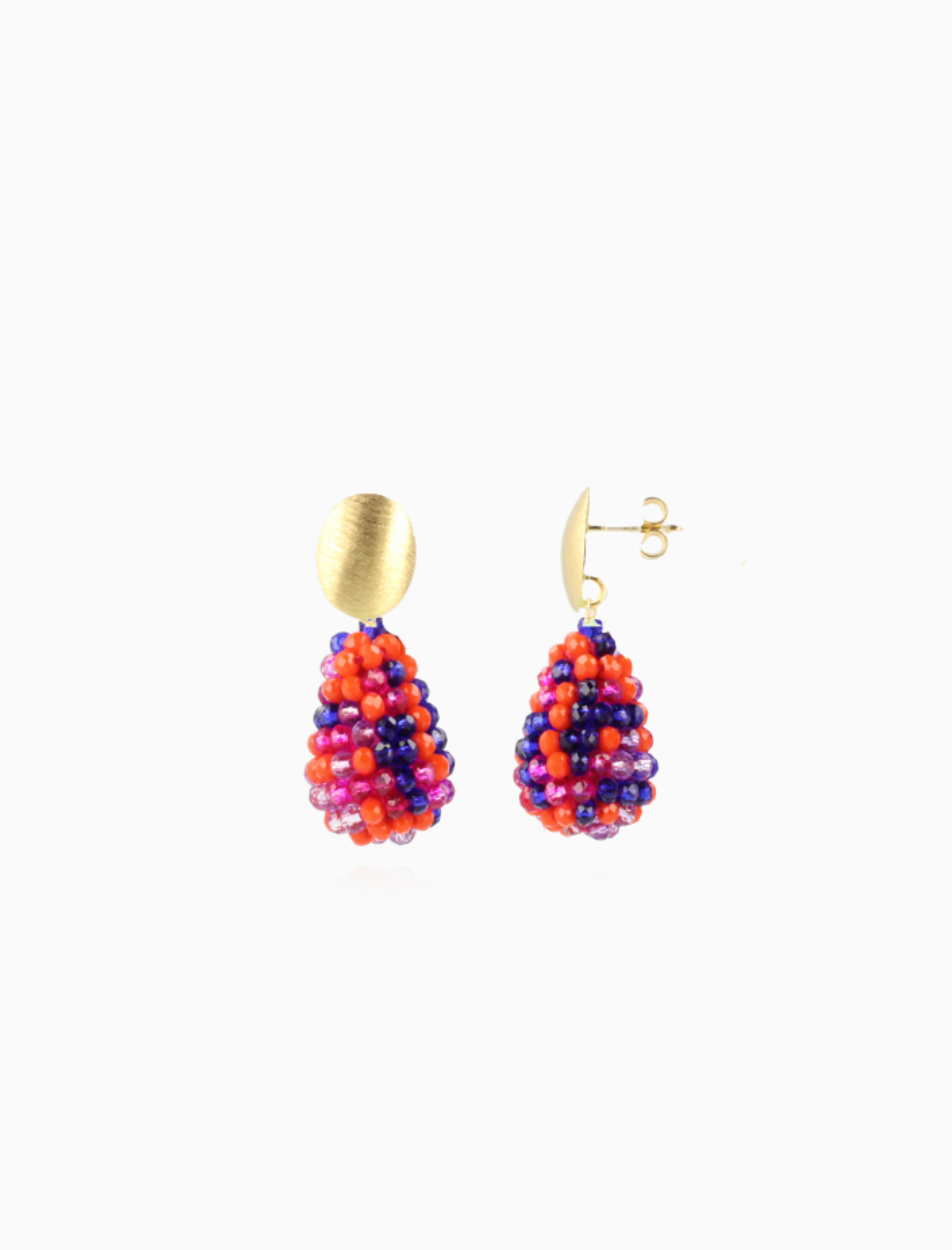 Gemischt Konigsblau Oorbellen Amy Glasbeere Kegel XS