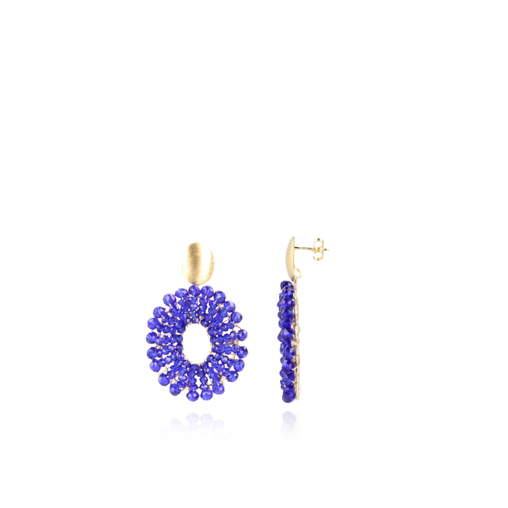Royal Blue earrings Mia open Oval S