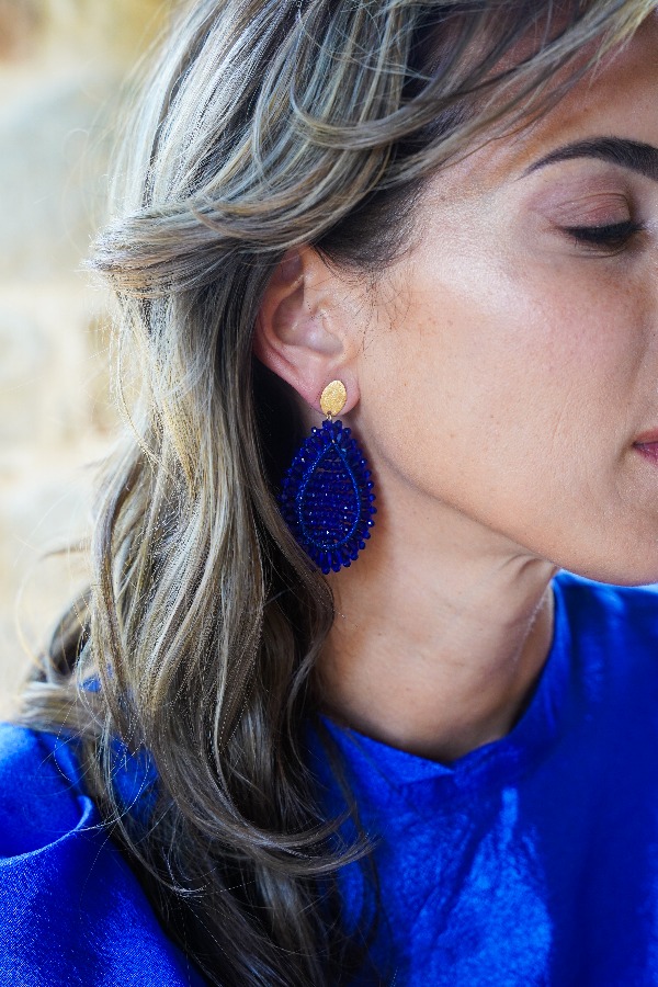 Royal blue earrings Lotta Drop Double Mlott-theme.productDescriptionPage.SEO.byTheBrand