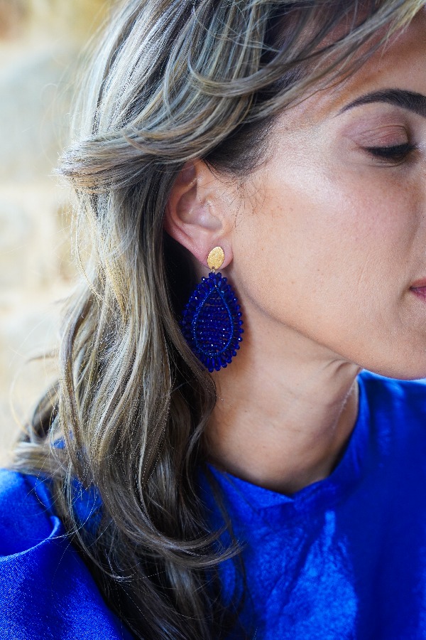 Konigsblaue Ohrringe Lotta Drop Double M