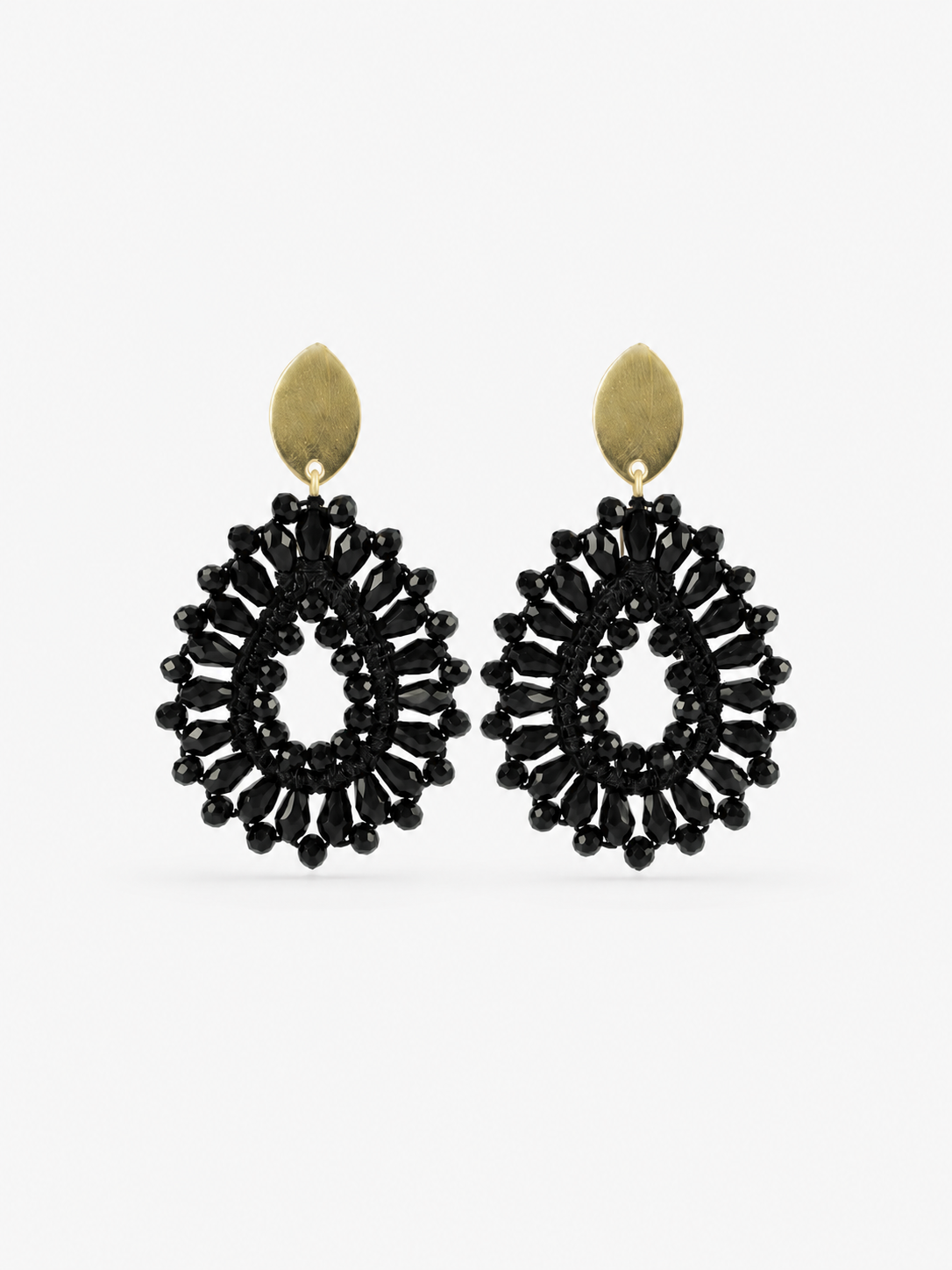Brass - Gold Drop Crystal Small - Black