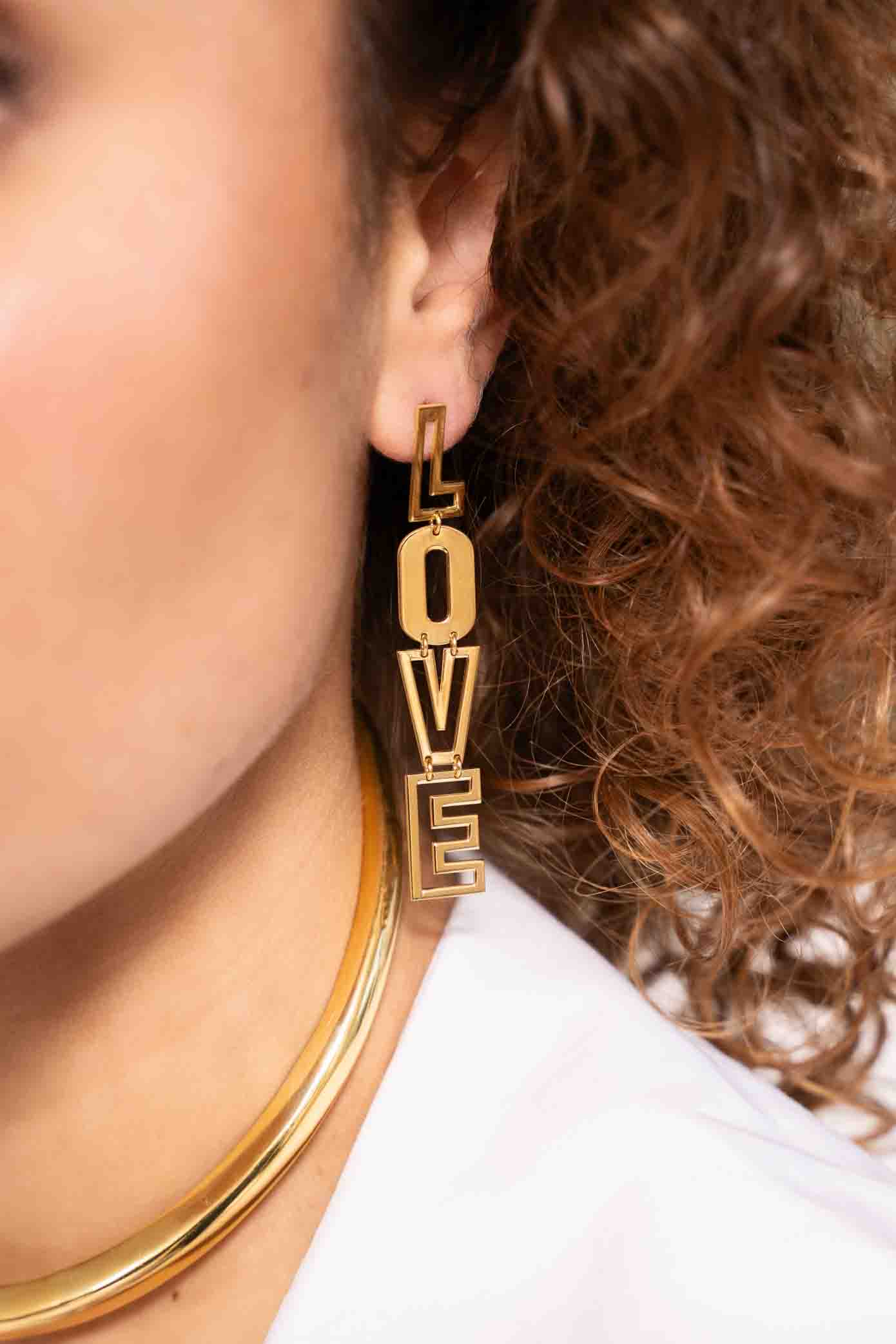 Love Earrings Vertical L