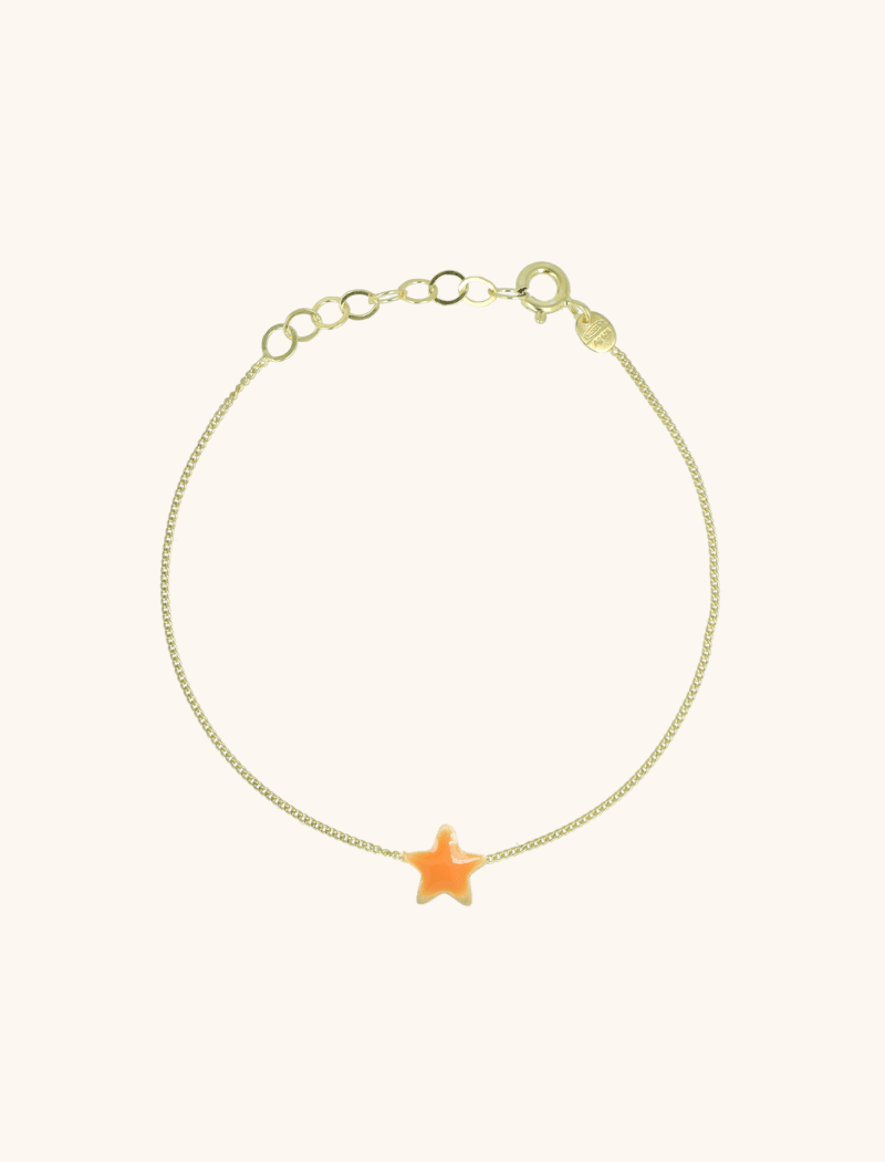 Symbool armband ster Emaille oranje 