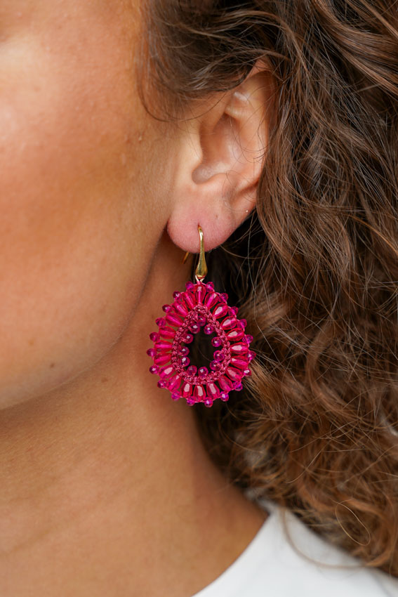 Fuchsia Oorbellen Silk Drop S