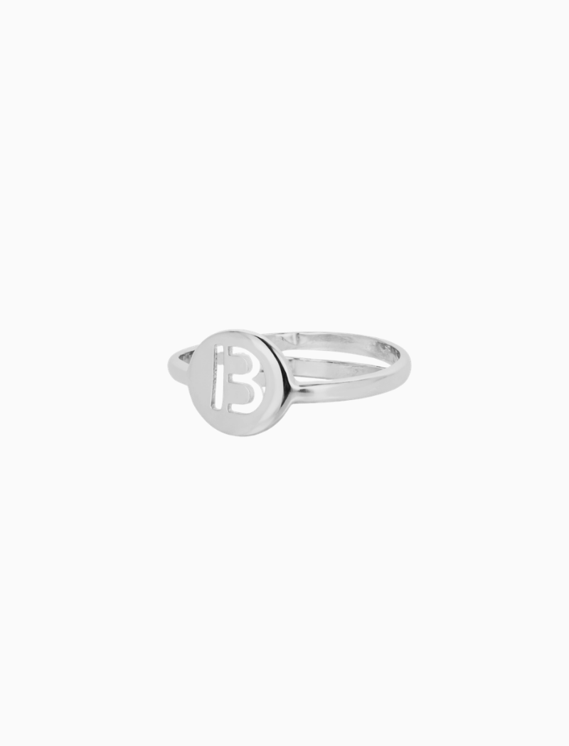 Silver Initial ring