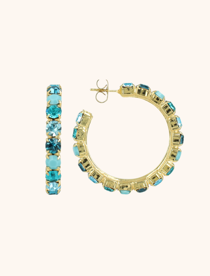 Turquoise oorbellen strass Julliette creoollott-theme.productDescriptionPage.SEO.byTheBrand