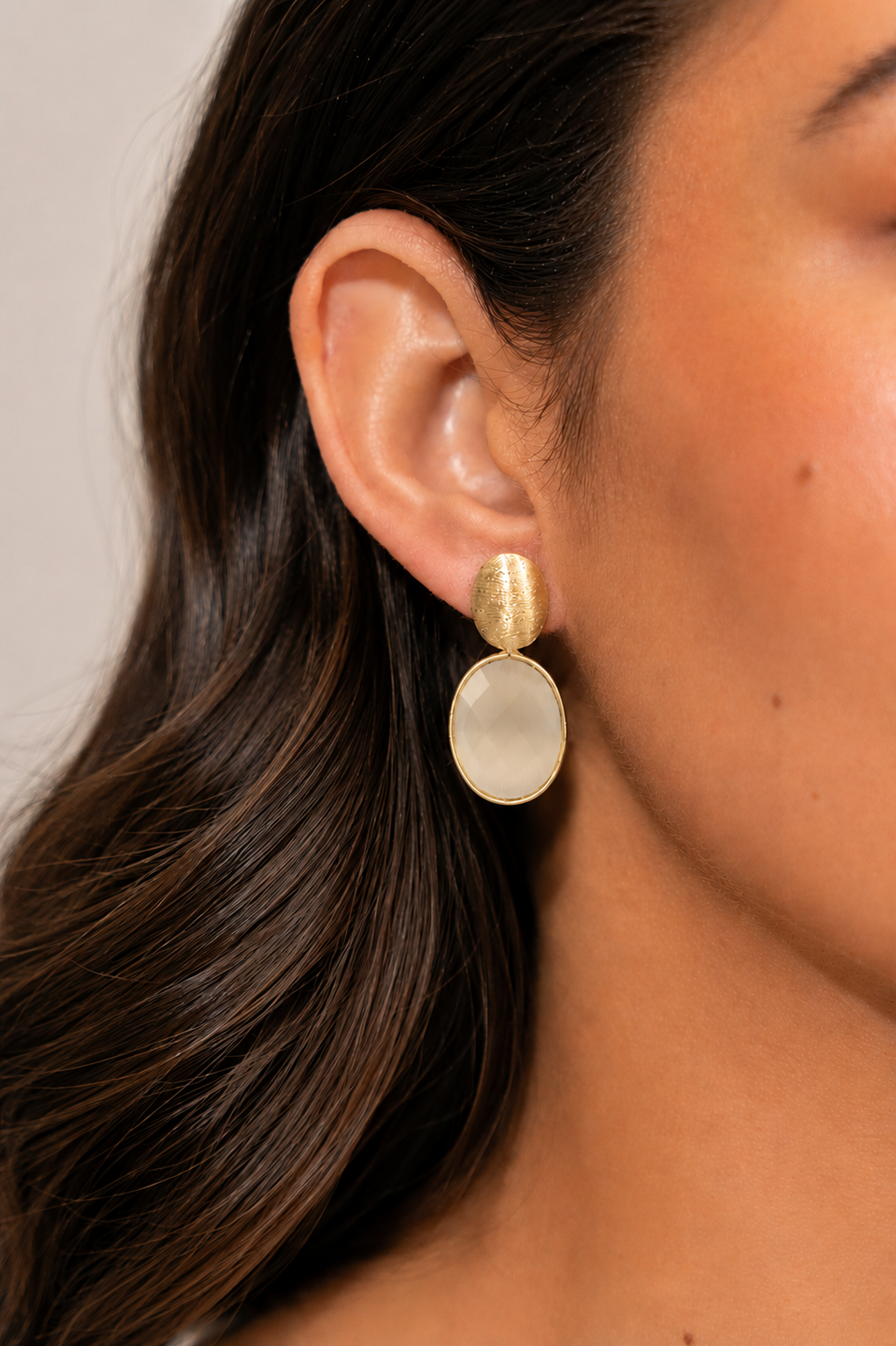 Champagne Oorbellen Framed Oval S Giorgia