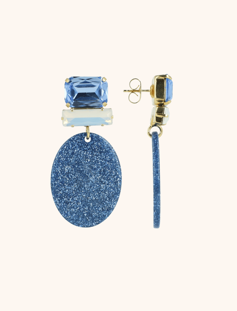 Blauwe Glitter Oorbellen Sirius Ovaal Slott-theme.productDescriptionPage.SEO.byTheBrand