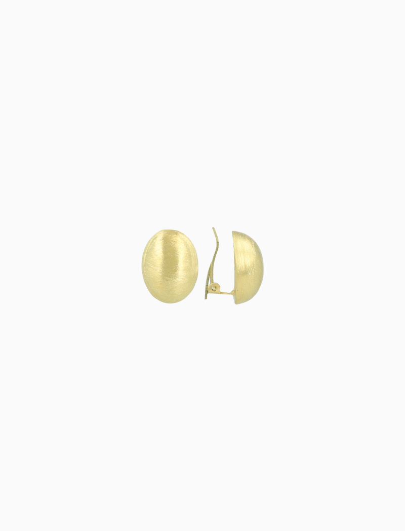 Classic Goudkleurige Oorbellen Luxe Oval Stud L Brushed Clip