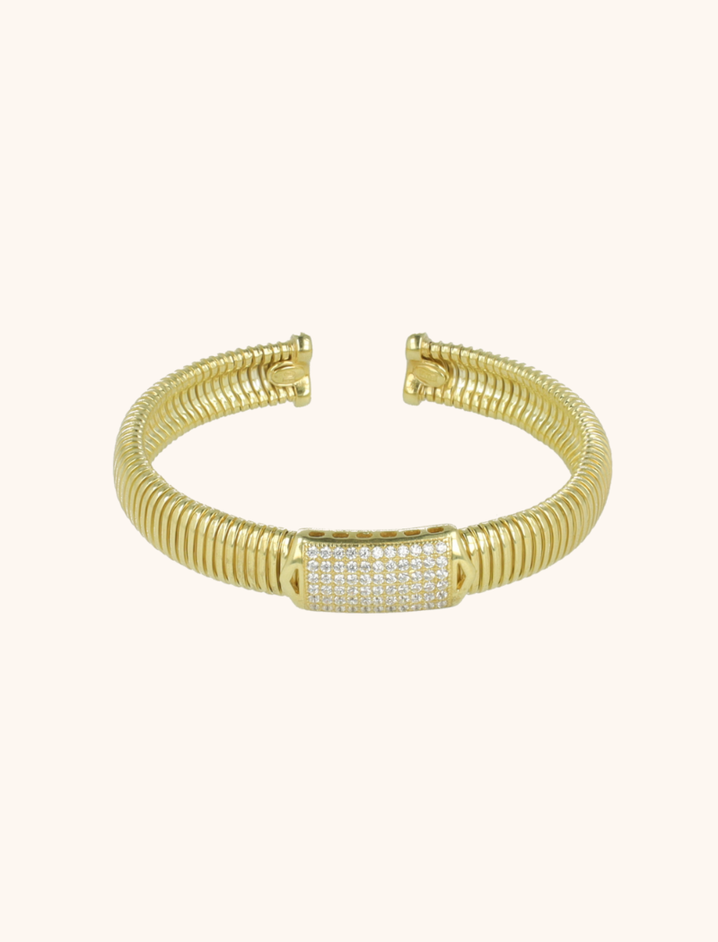 Classic Bracelet Rectangle Stones Bangle