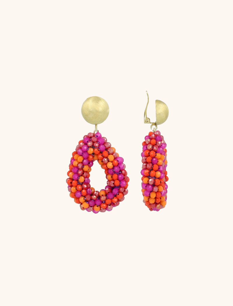 Fuchsia Oorbellen Berry Drop S Clip