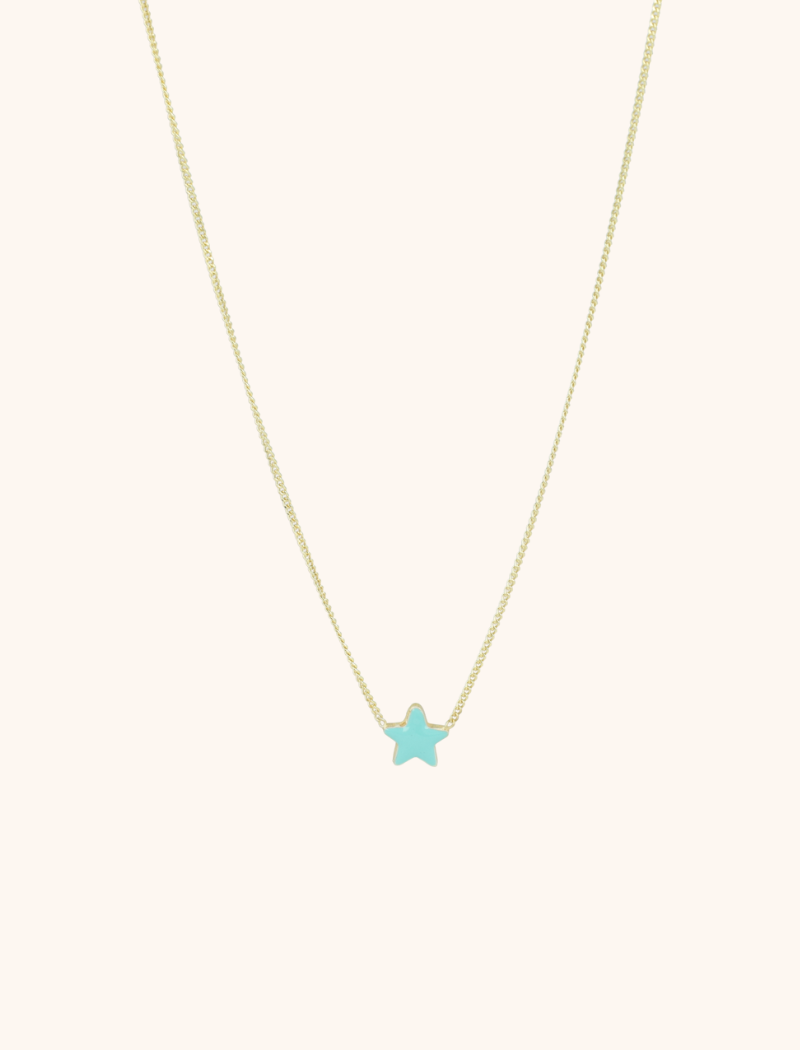Symbool ketting ster turquoise