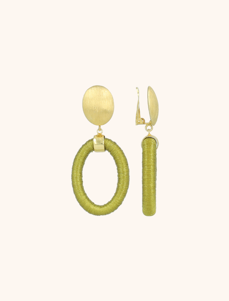 Grune Ohrringe Faye Oval mit Perlen Gewinde S Clip  lott-theme.productDescriptionPage.SEO.byTheBrand