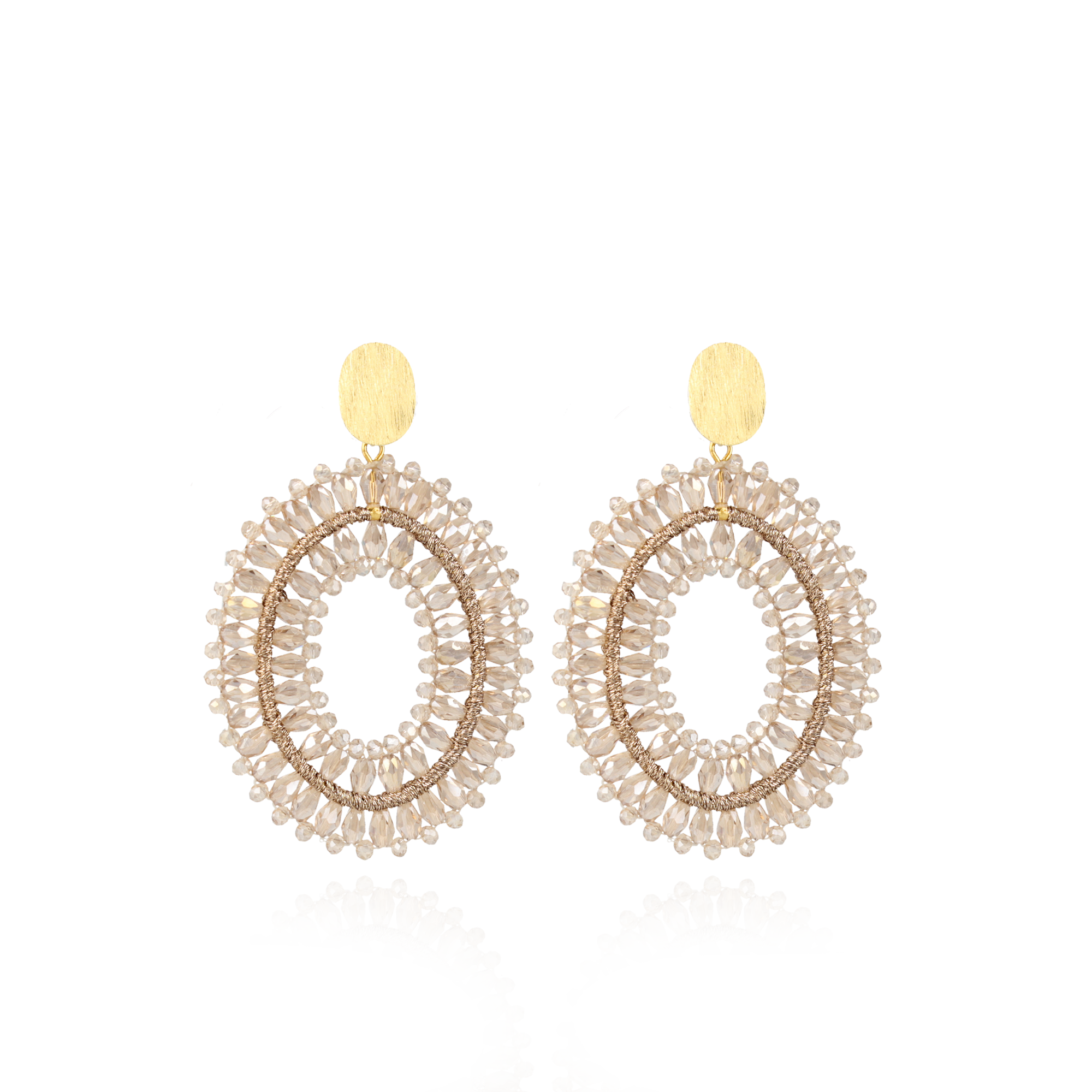 Champagne Oorbellen Double Stones Oval Llott-theme.productDescriptionPage.SEO.byTheBrand