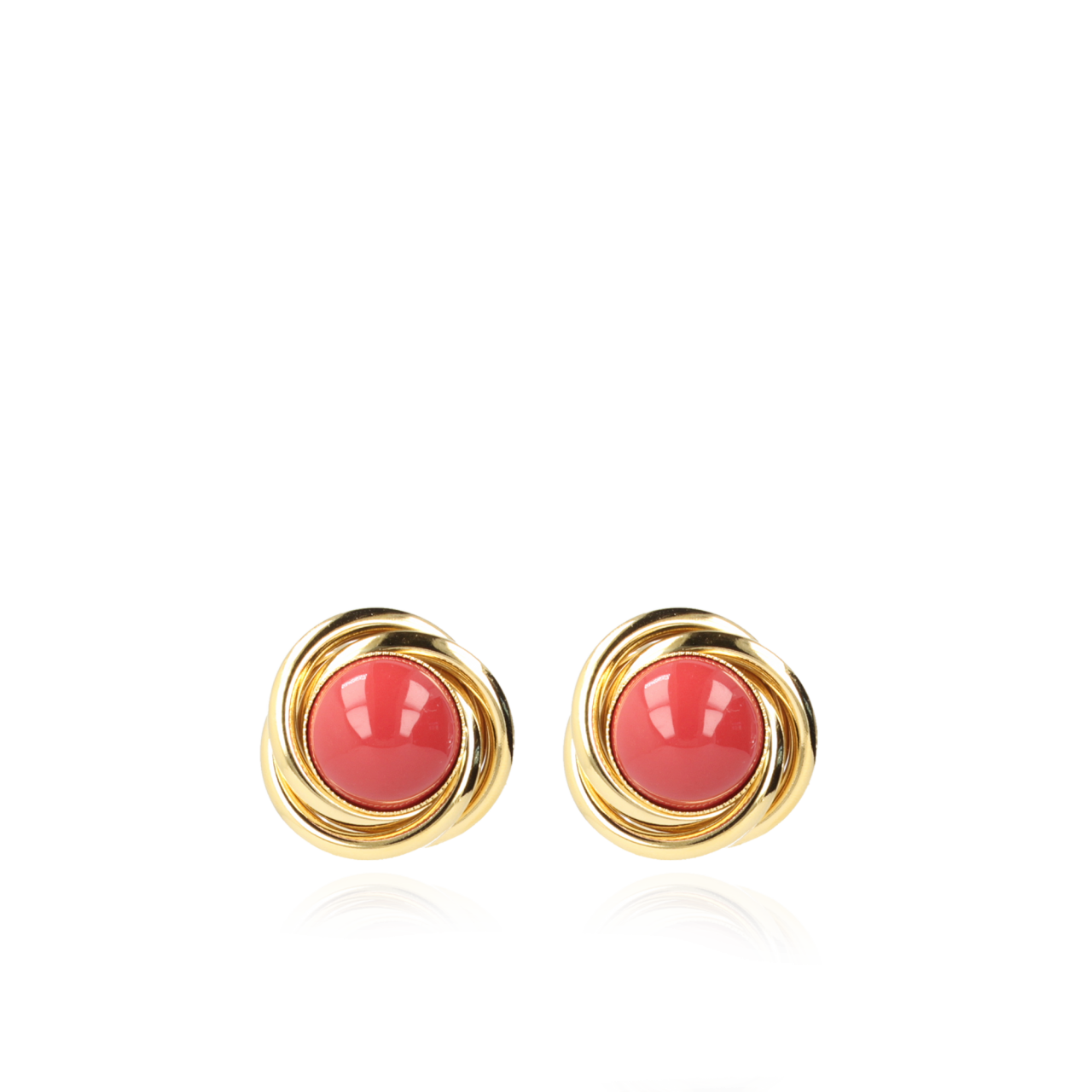 Classic Oorbellen Vintage Button Clips Koraal