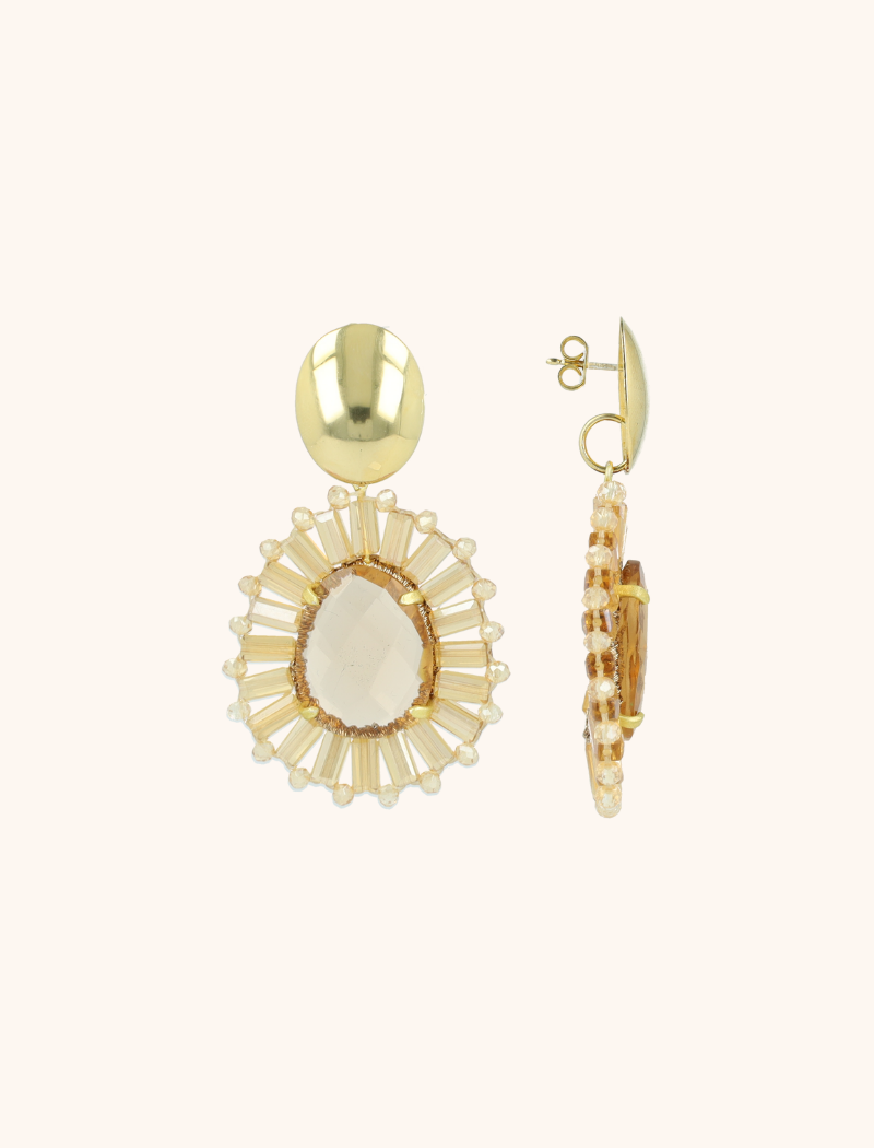 Orange Crush Oval Ohrringen Esmee mit Flat Beads und Stein Slott-theme.productDescriptionPage.SEO.byTheBrand