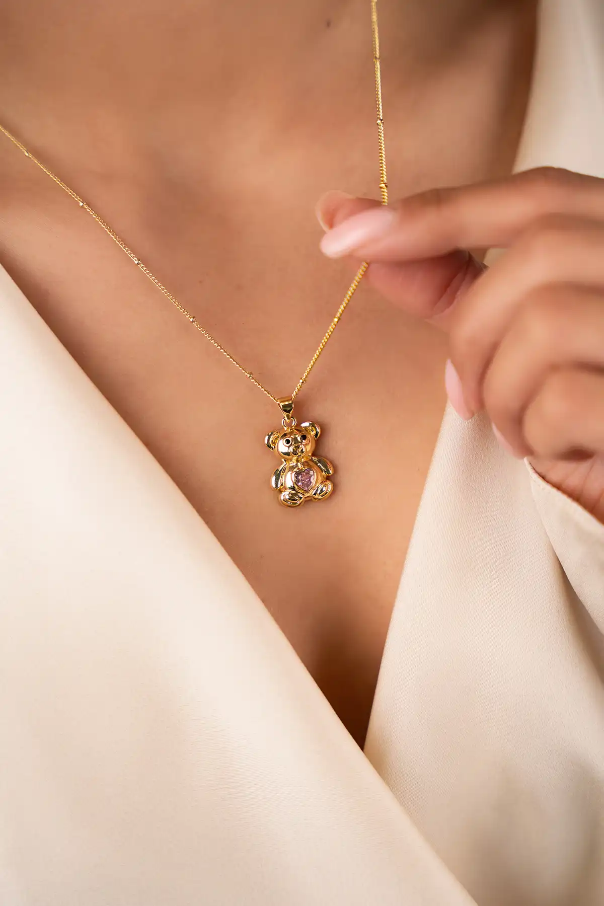 Halskette Tiny Teddy Pink Heart 
