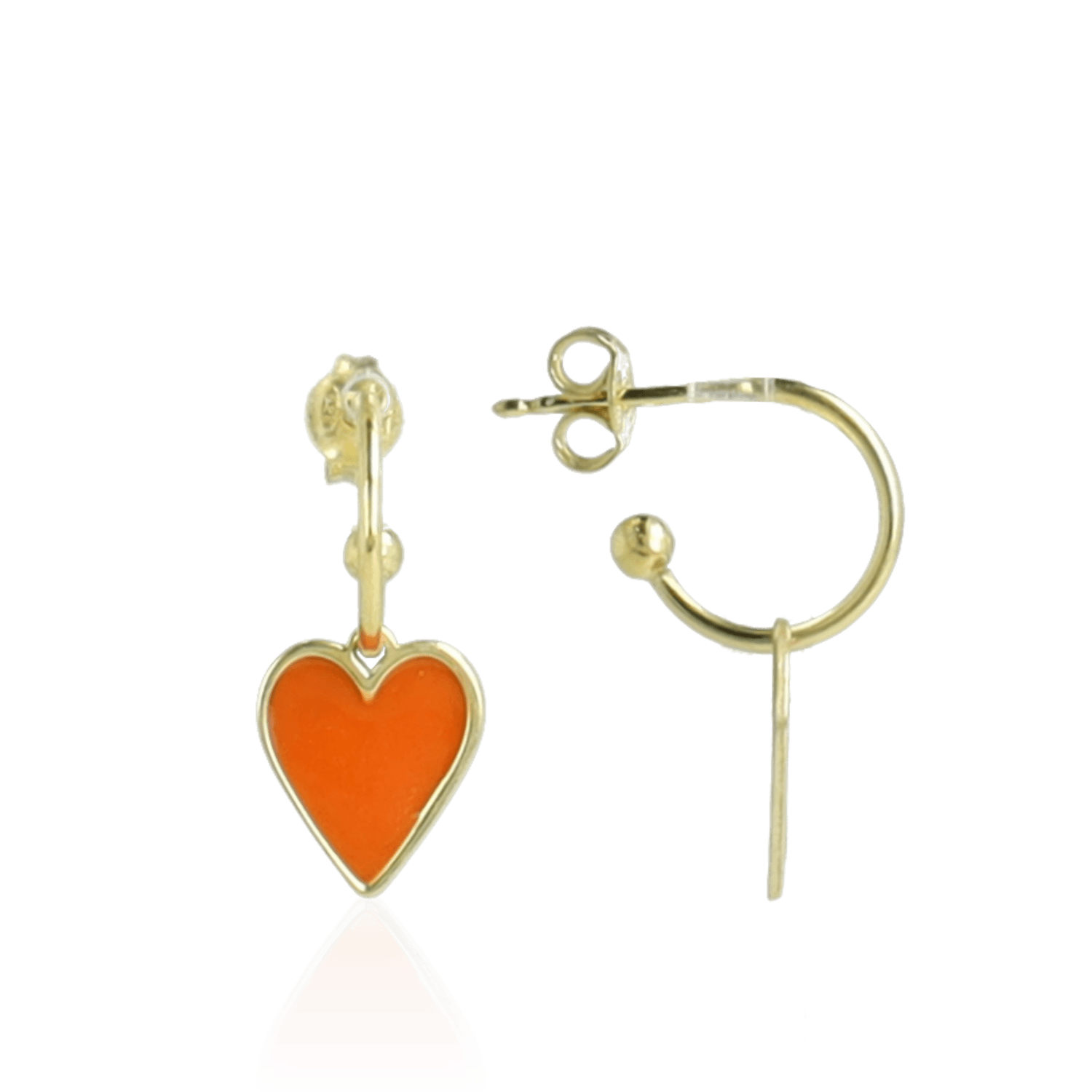 Symbol Ohrringe Herz Anhanger orange