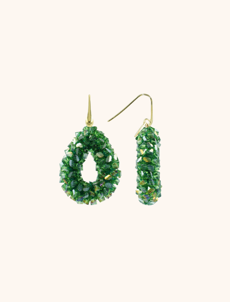 Green Earrings Marieke Drop S Raw