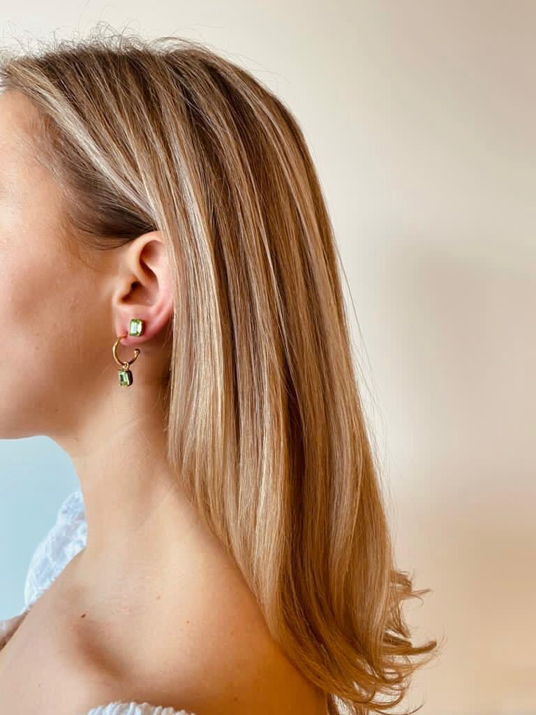 Green Strass earrings Jill S 