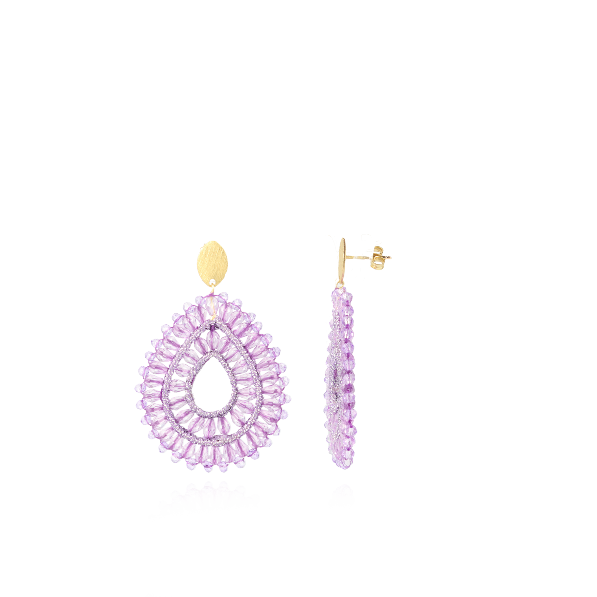 Light Purple Earrings Alice Drop Crystal 